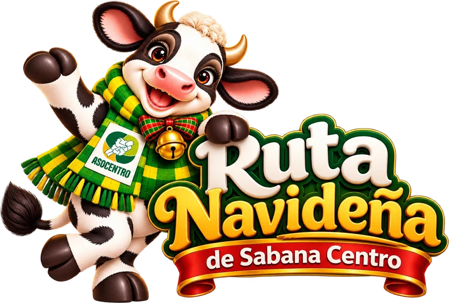 Ruta Navideña de Sabana Centro: la vaca mascota de Asocentro con su bufanda